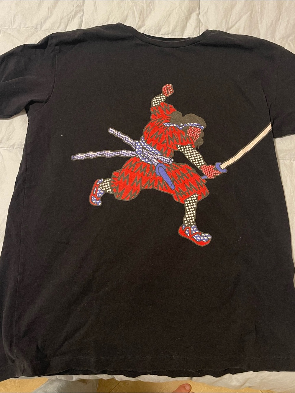 Marc by Marc Jacobs Black Tee with Red Samurai Motif
